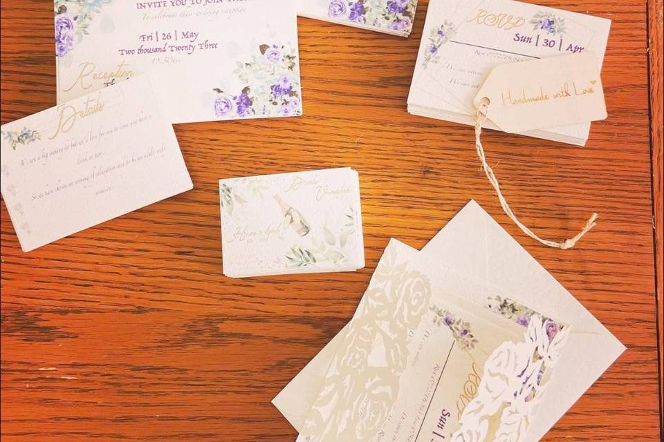 Cut design wedding invites