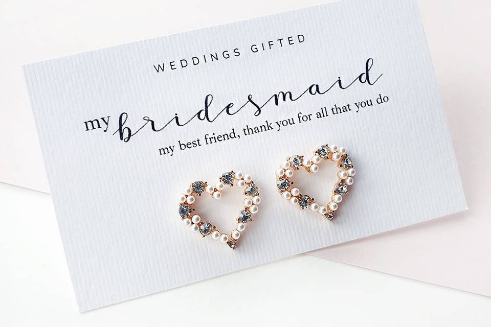 Bridesmaid earring gift