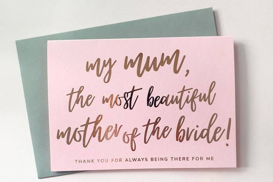 Mother of the bride card