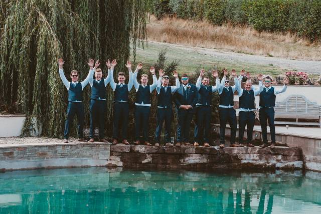 Groomsmen at the Willow Pond