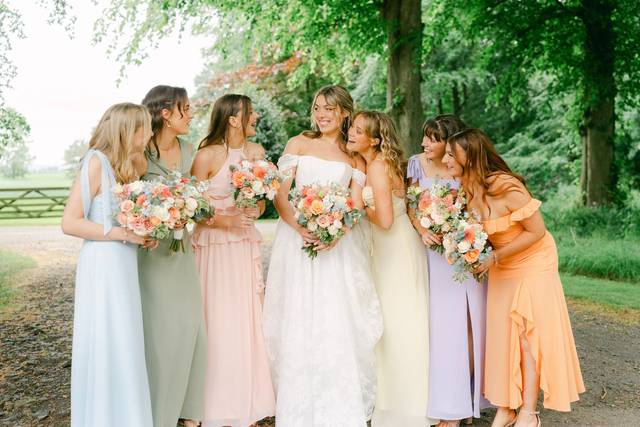 Bride and bridesmaids