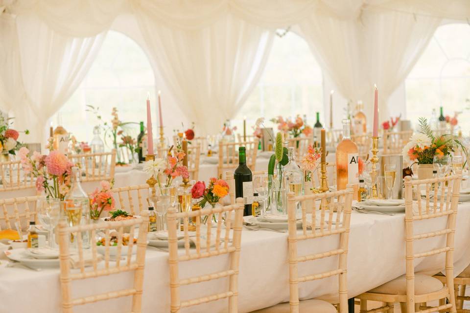 Marquee reception detail