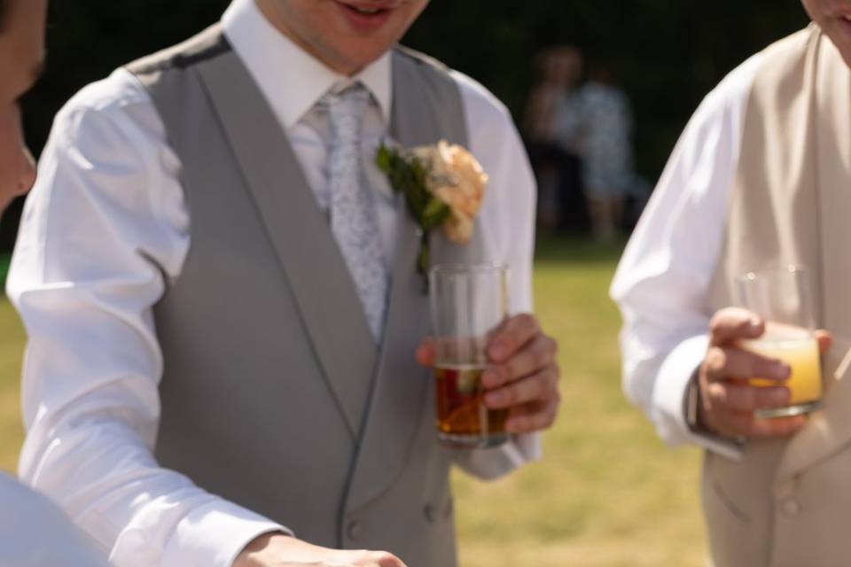 Canopes on the wedding lawn