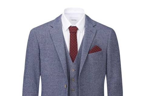 Ready to wear blue tweed suit