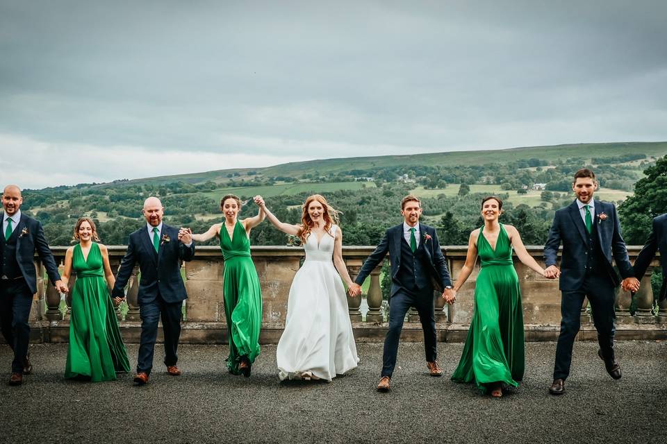 Main Bridal Party walking