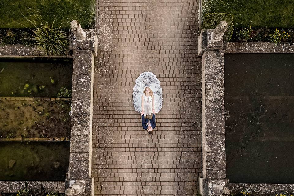 OVERHEAD DRONE COUPLE SHOT