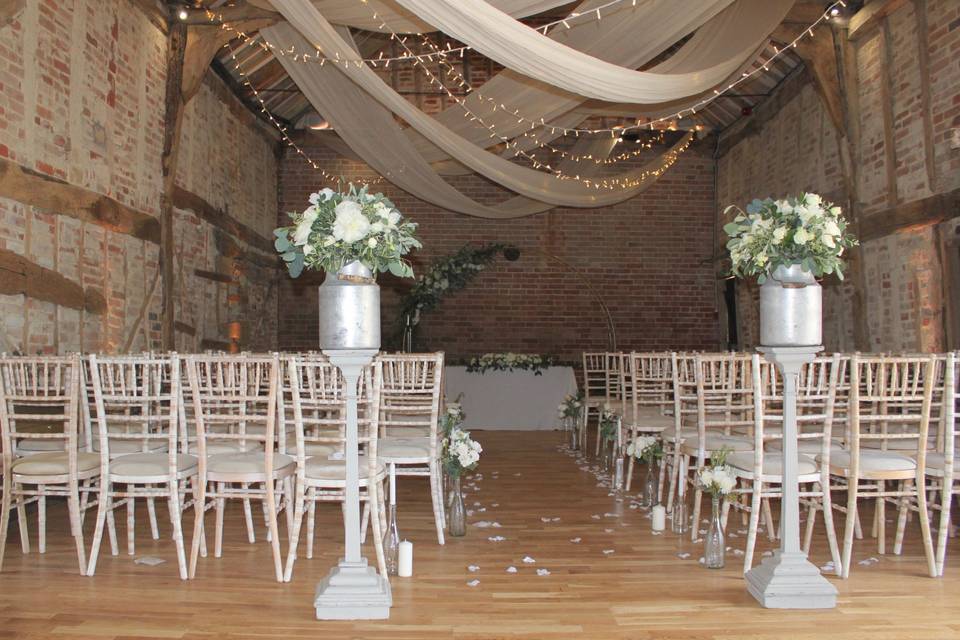 Ceremony Barn set up