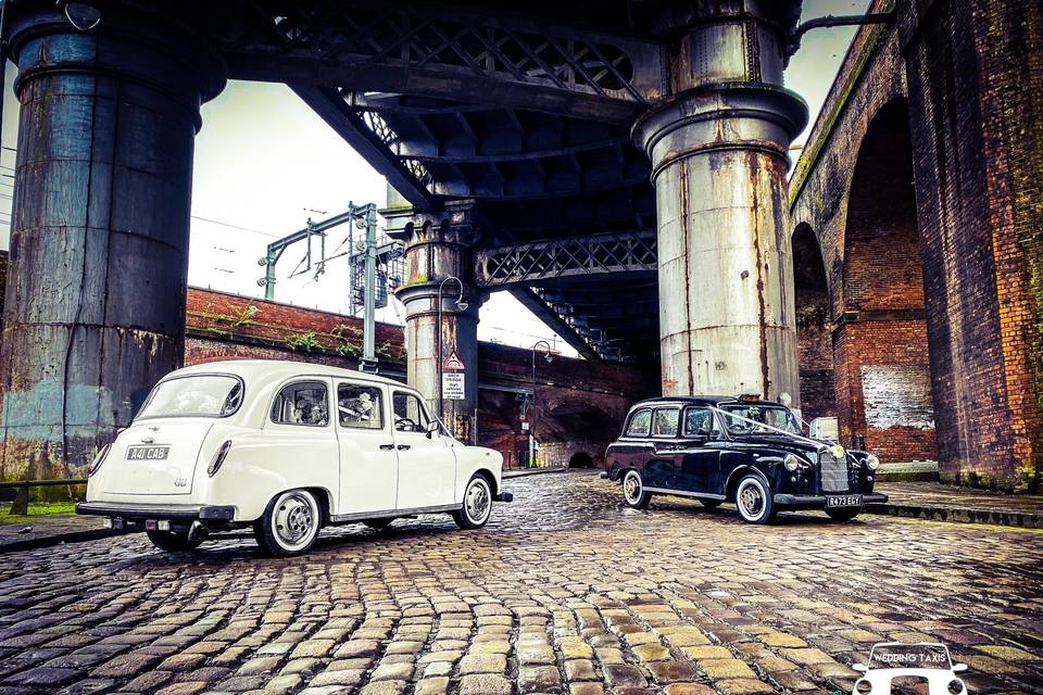 Black & white wedding cars