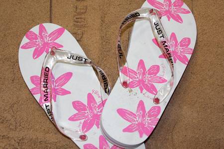 Just married flip flops