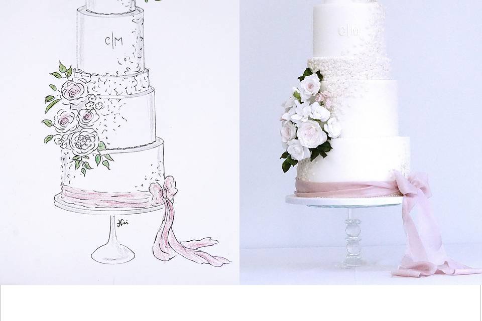 From sketch to wedding cake