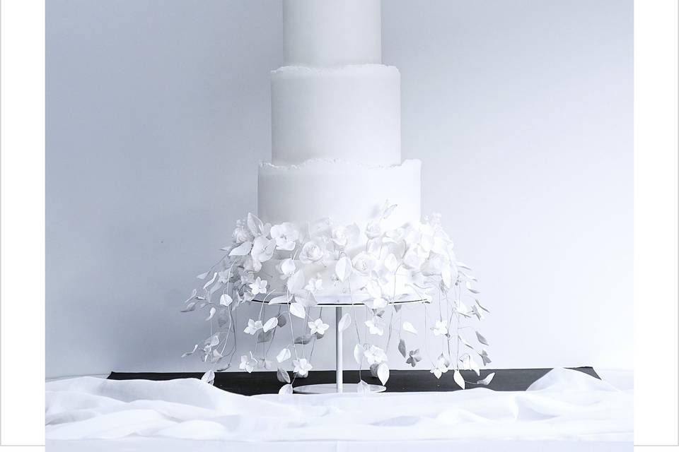 White wedding cake