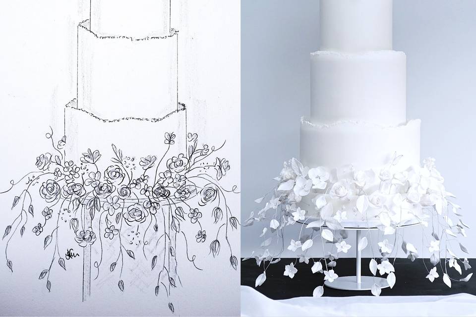 From sketch to wedding cake