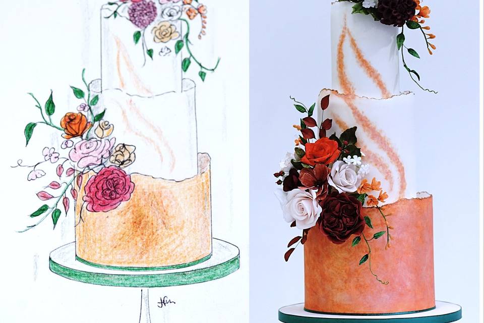 From sketch to wedding cake