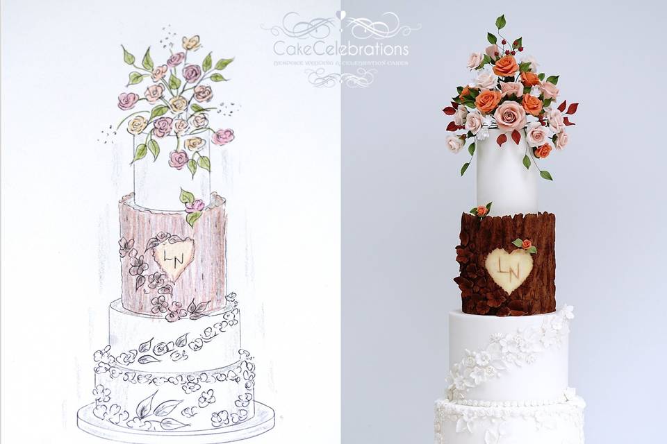 From sketch to wedding cake