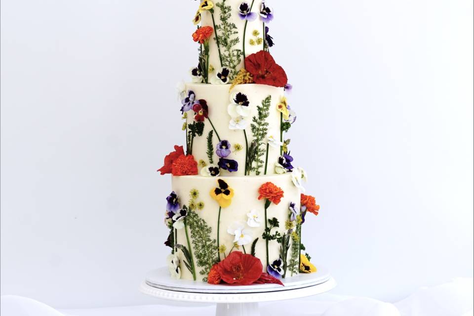 Edible floral wedding cake