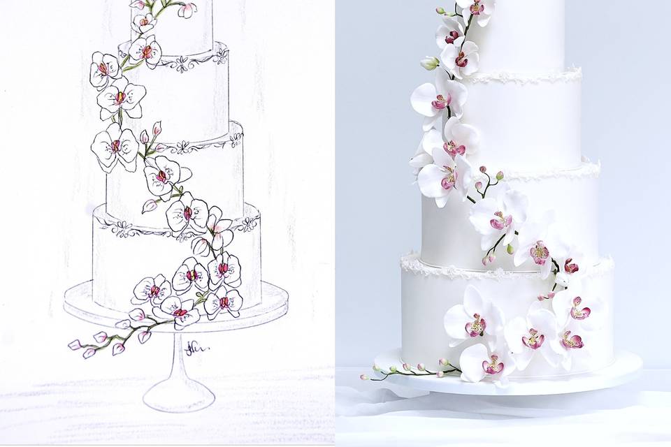 From sketch to wedding cake