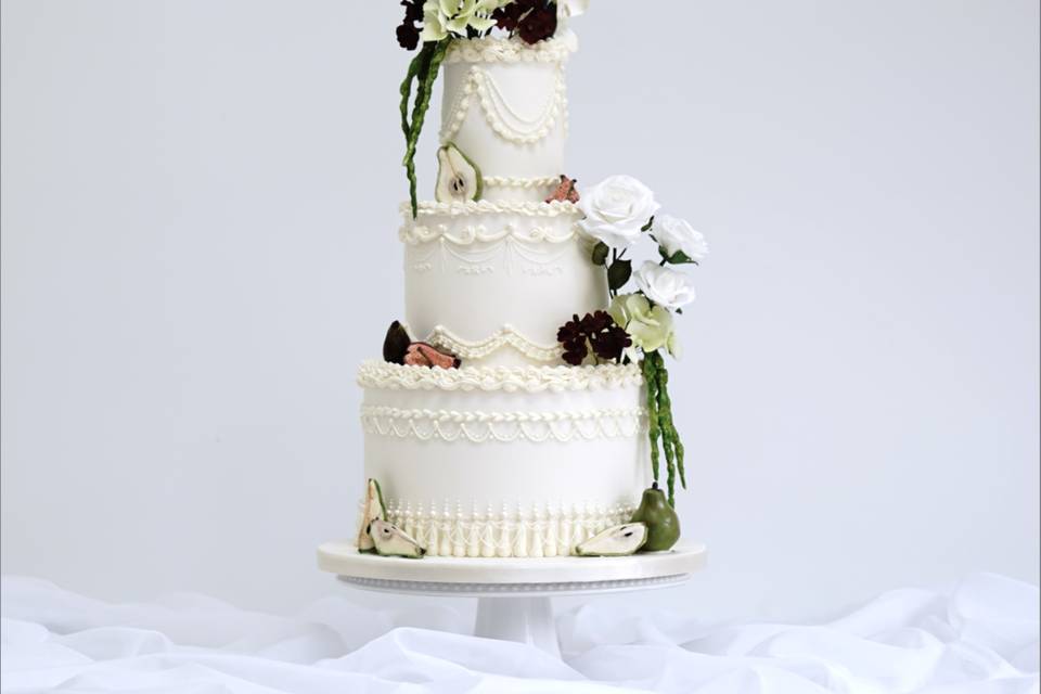 Pear and Fig wedding cake