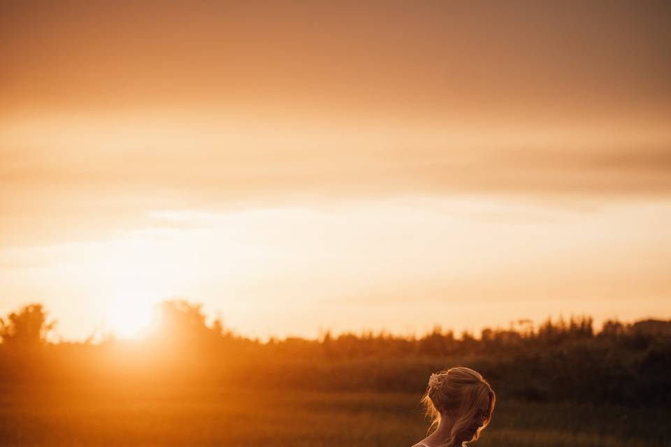 Sunset wedding photography