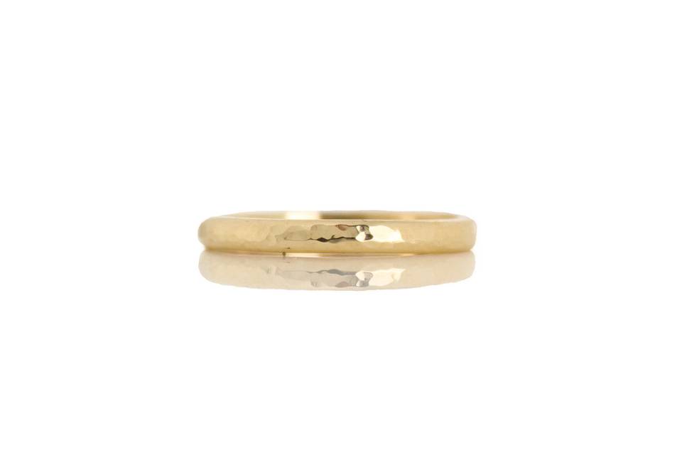 Solid Gold Hammered Band