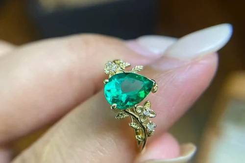 Leaf engagement ring