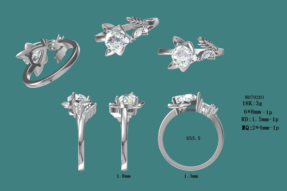 White gold 18k animal design