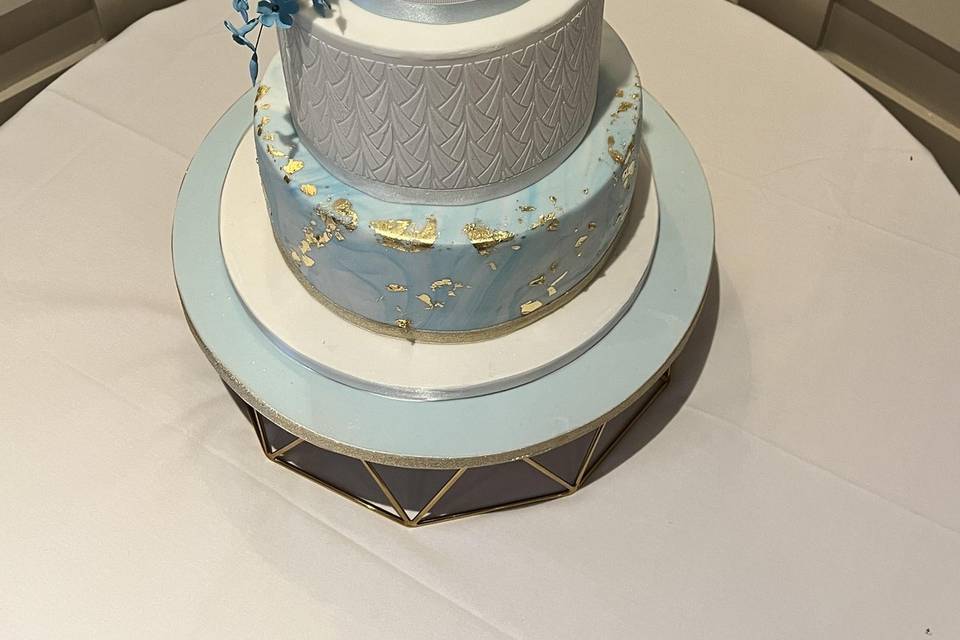 Something Blue Wedding Cake