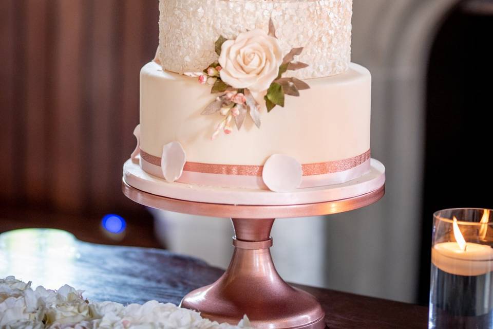 Blush Romance Wedding Cake
