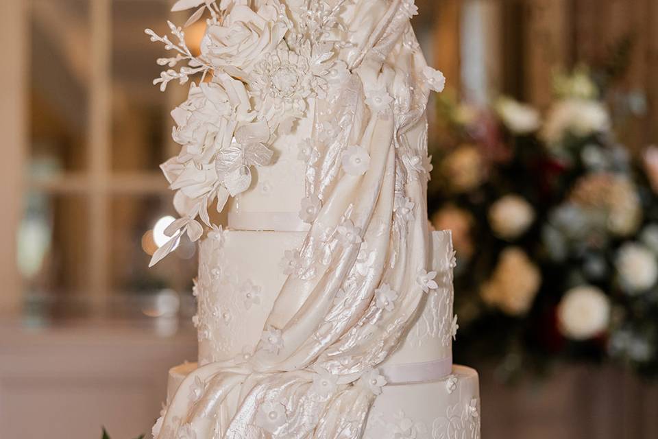 Floral Lace Wedding Cake