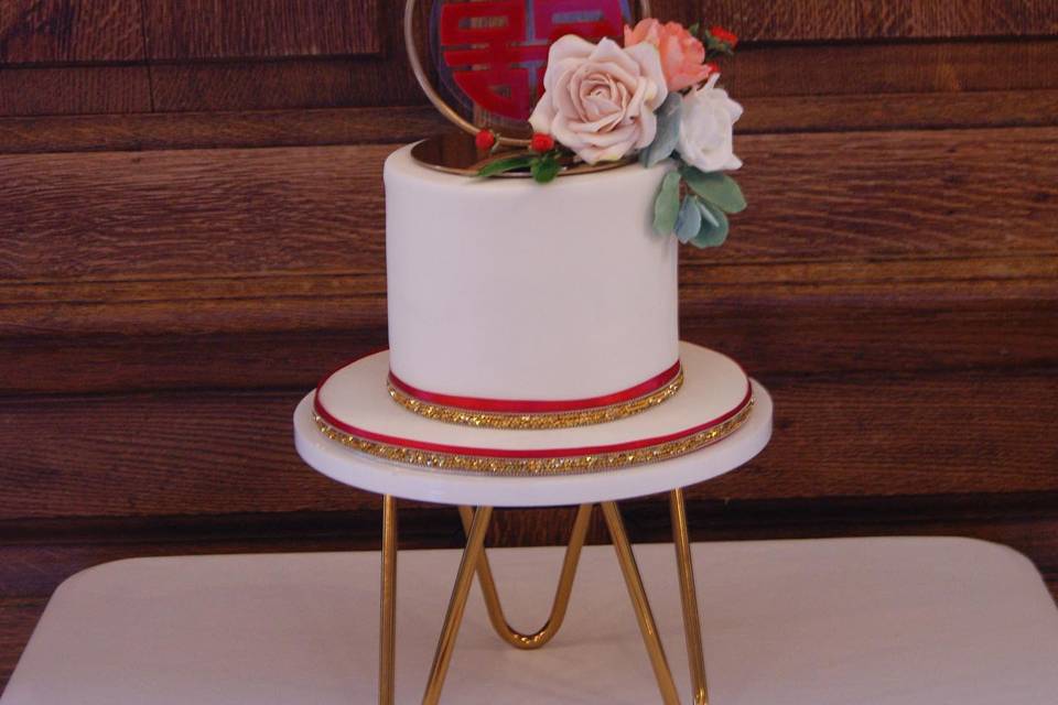 Love & Happiness Wedding Cake