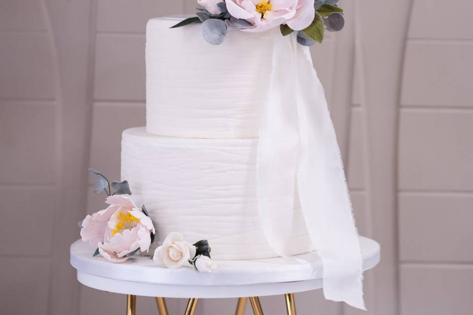 Rustic Floral Wedding Cake