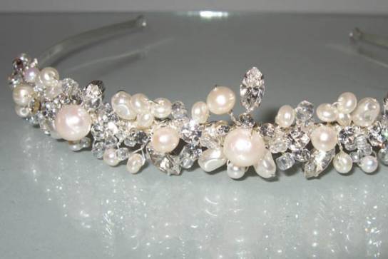 Pearl and crystal tiaras