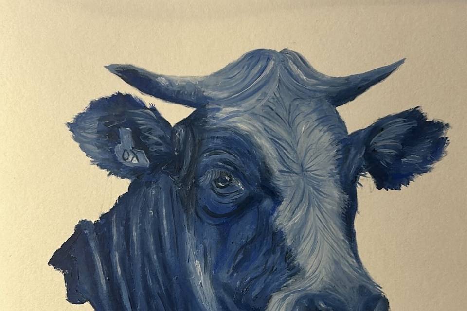 Cow oil painting
