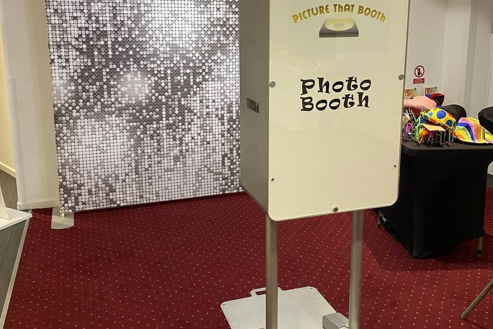Open booth silver backdrop