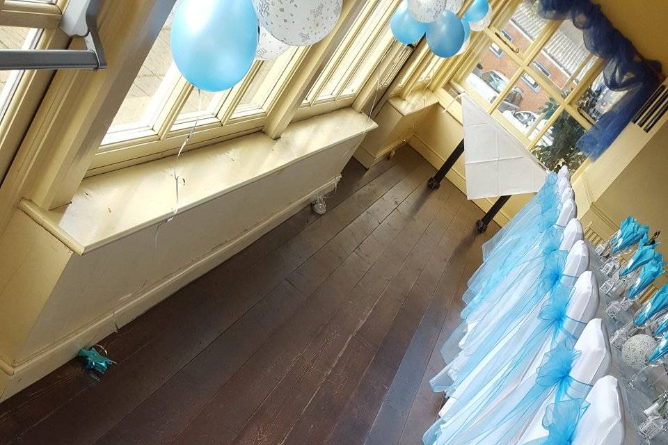 Baby blue organza sashes