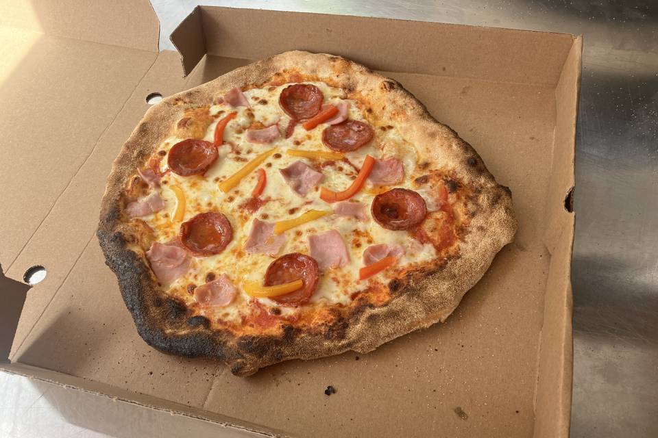 One of pizzas