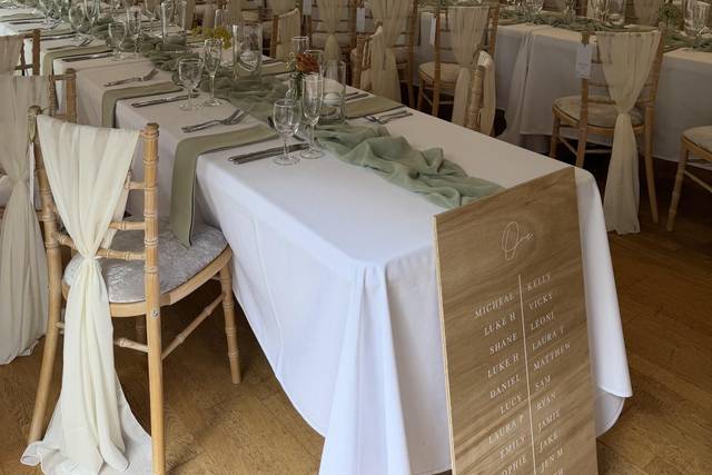Banquet style tables