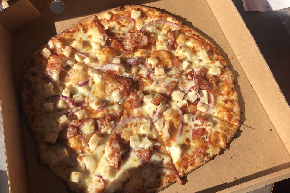 Meat feast pizza