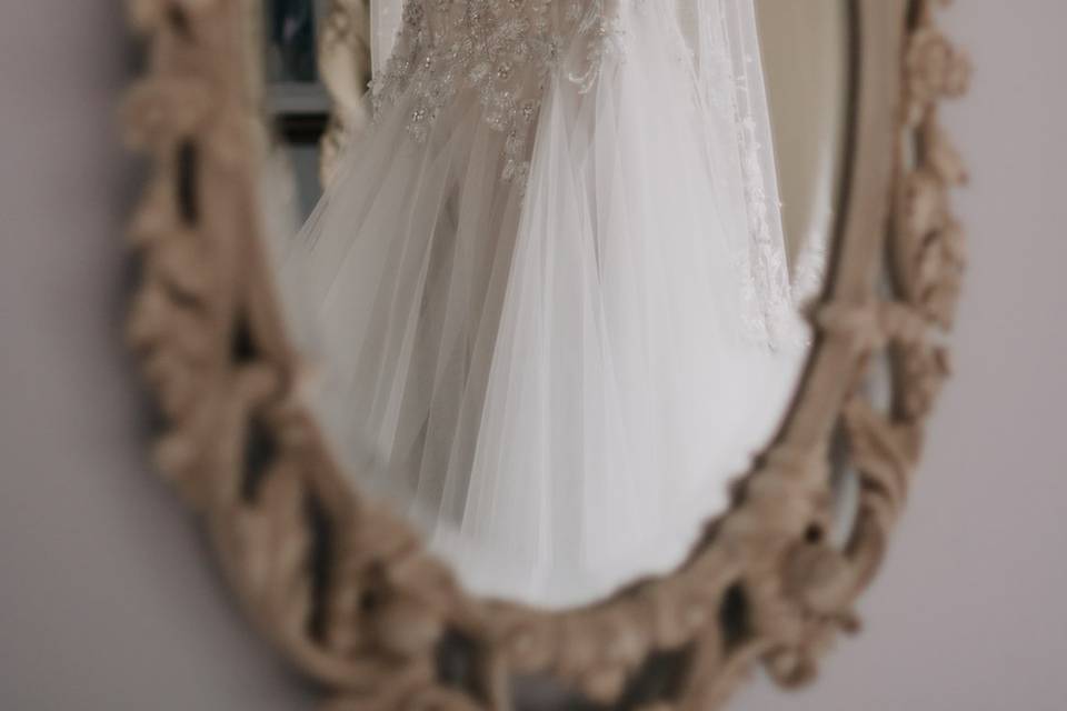 The dress at the bridal prep