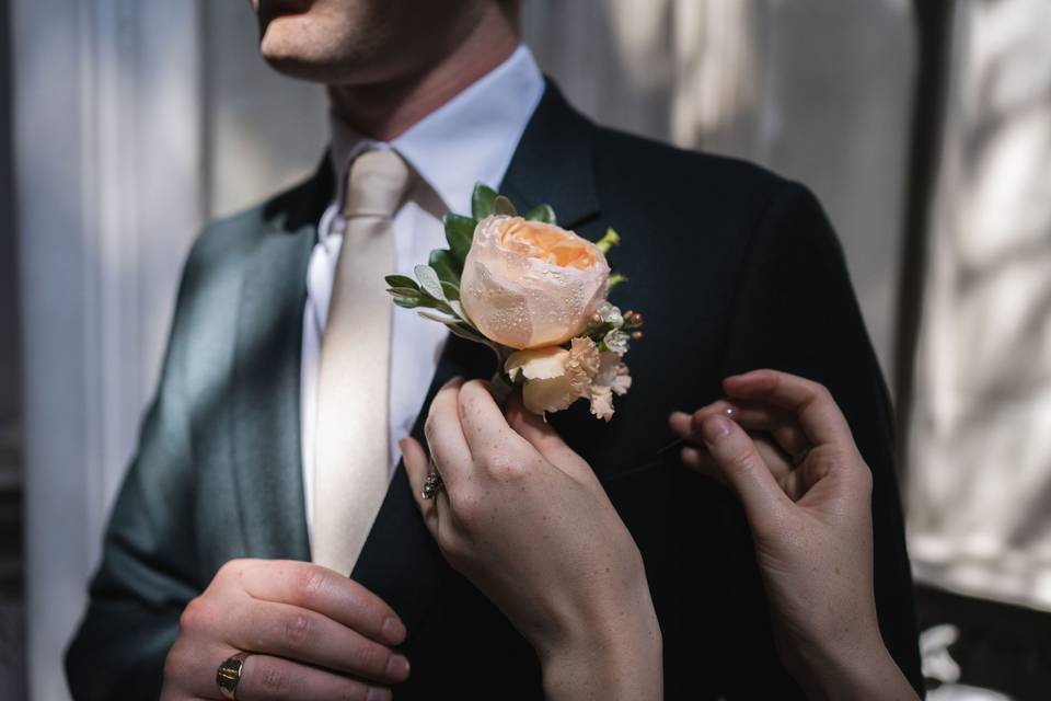 Beautiful rose buttonhole