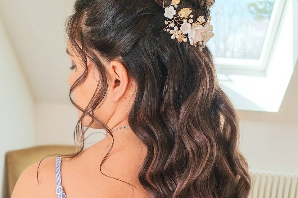 Long bridal hairstyle