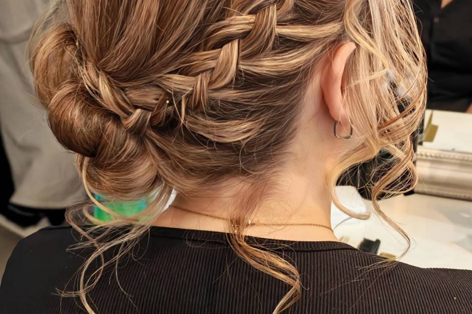Side bun with braid
