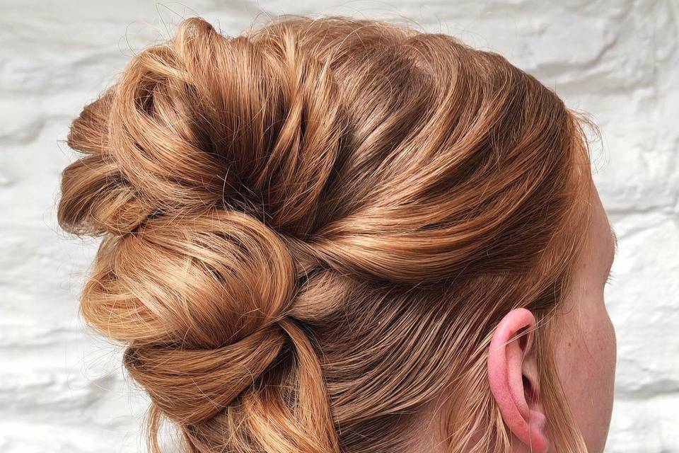 High updo with twist