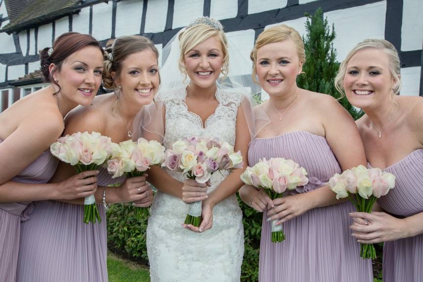 Bride and bridesmaids flowers