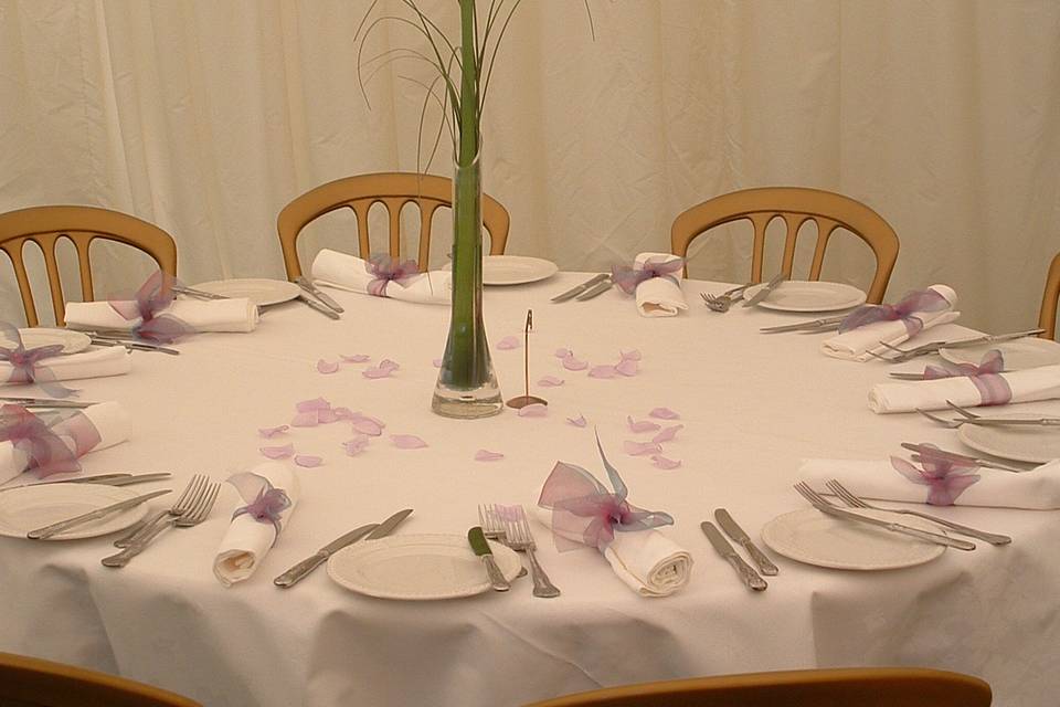 Wedding venue table decoration