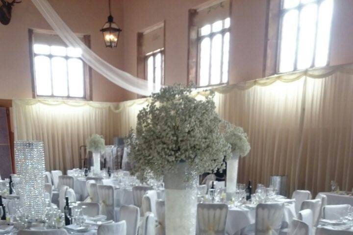 Wedding venue table decoration