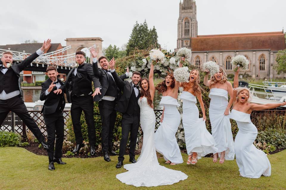 Wedding Party Jumping