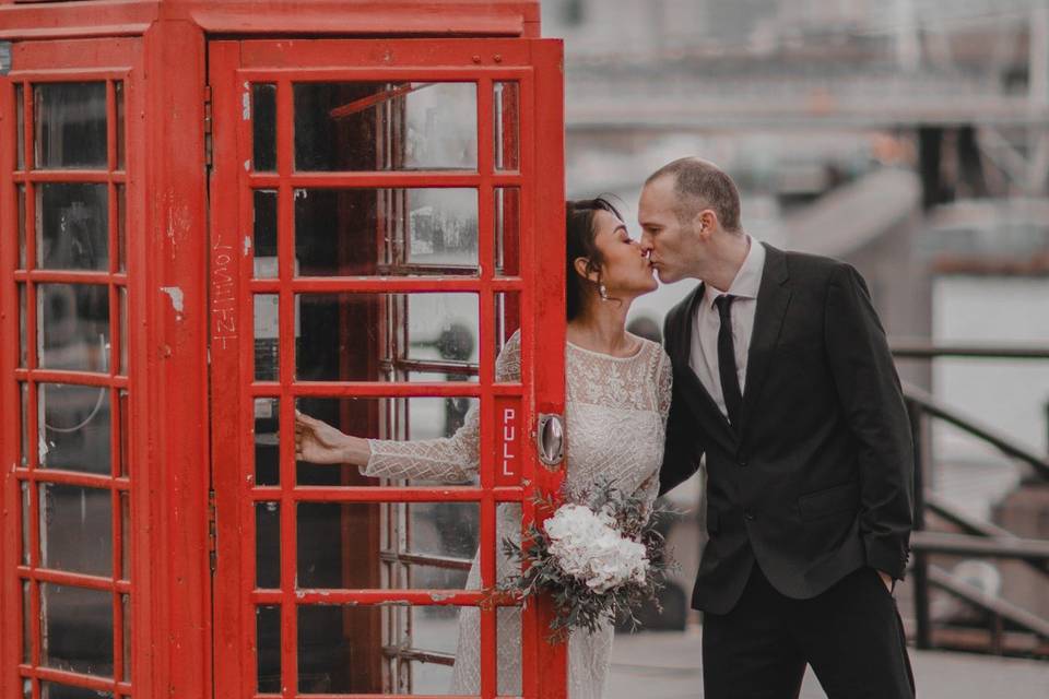 In the telephone booth