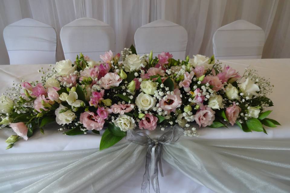 Pale pink and ivory flowers