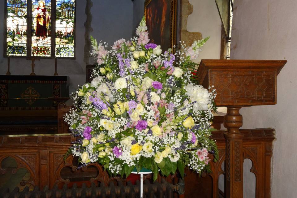 Pale pink and ivory flowers