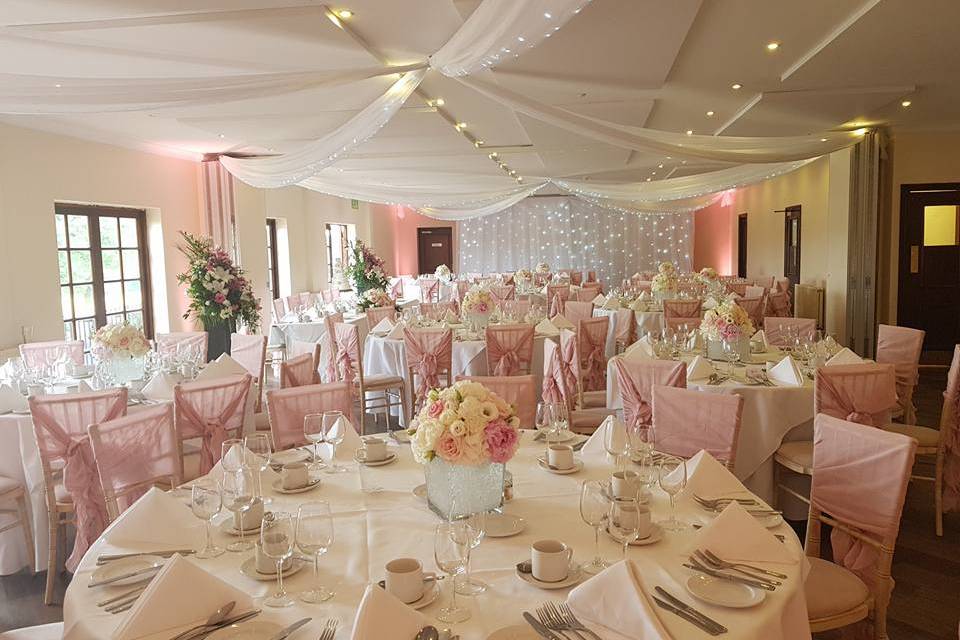 Dusky pink venue styling